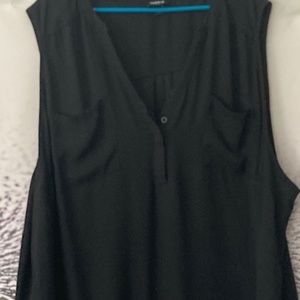torrid sleeveless black crepe blouse